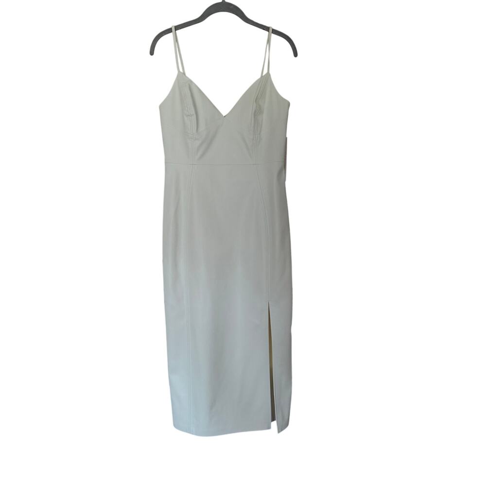 Calvin Klein Faux Leather Dress White Midi Slip Dress Size 4